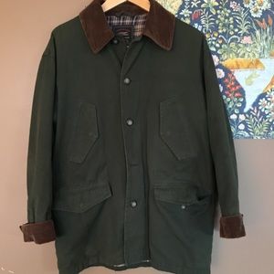 Corduroy Collared Green Jacket